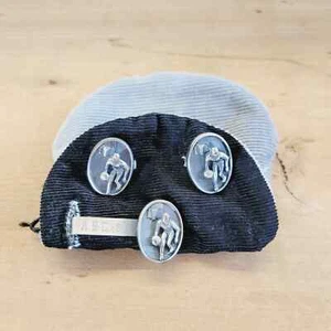 1950s Vintage Basketball Cufflinks and Tie Clip - Picture 1 of 8