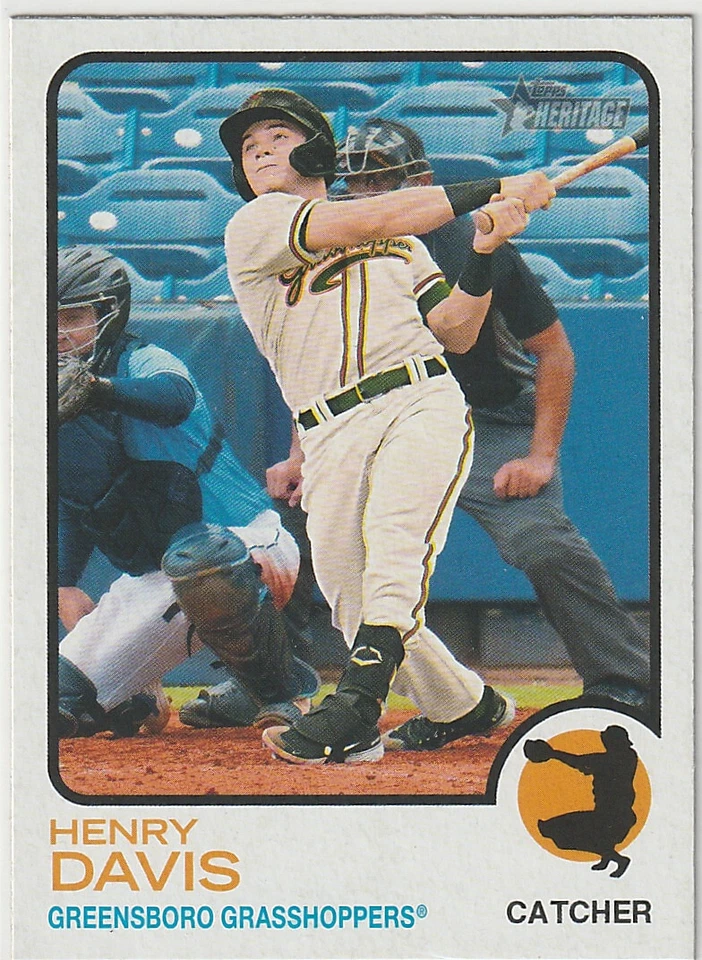 Henry Davis  2022 Topps Heritage Minors Rookie #201 RC Grasshoppers Pirates - Image 1 of 1