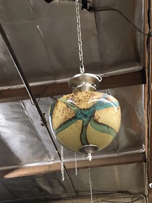 Vintage Art Deco Style  Ceiling Lamp Green Multicolor - Image 1 of 4