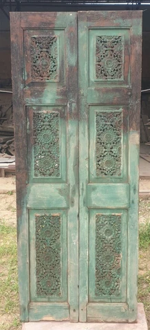 Vintage Carved Door, Indian Door, Rustic Sliding Door, Farmhouse Architectural Cover