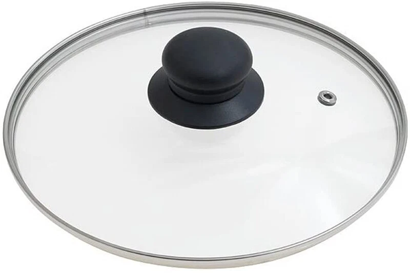Coperchio in vetro temperato con foro X vapore per pentole padelle varie misure  - Immagine 1 di 2