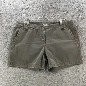 Calvin Klein Chino Shorts Womens 16 Gray Cotton Mid Rise Side Pocket Button Zip - Picture 1 of 12
