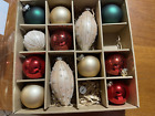 set of 12 New in Box shiny glass Christmas tree ornaments sparkle Sleigh Hill Tr