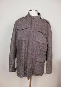 CESARE ATTOLINI brown wool silk cashmere blend lightly padded coat 3XL / 56 IT - Picture 1 of 19