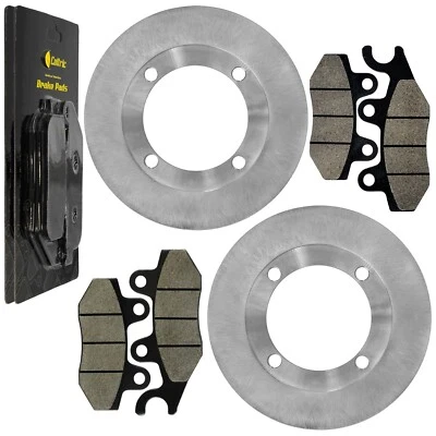 2 rotores de disco de freno trasero con pastilla para Yamaha Rhino 700 YXR700 4X4 2008 2009-2013 Foto 1 de 4