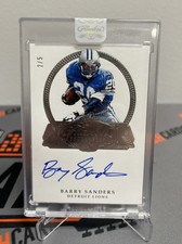 BARRY SANDERS 2017 PANINI FLAWLESS PENMANSHIP AUTO 2/5 LIONS On Card