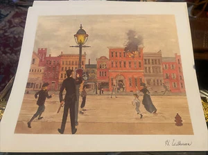 FIREMEN Art Print Sets 4 Prints - H. Wilkerson - Picture 1 of 5