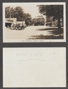 Sombra Ontario Postcard No 40 Highway Lambton County Street View Automobiles - Picture 1 of 5