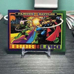 Thor vs Loki 1993 Skybox Famous Battles Marvel Universe Card #150 GW2 - Picture 1 of 2