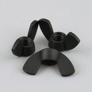 Black Wing Nuts Wing Butterfly Nuts M3 M4 M5 M6 M8 M10 M12 To Fit Bolts & Screws - Picture 1 of 4