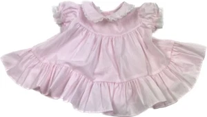 Vintage Bryan Girls Baby Dress Size 3-6 Months pink Ruffled Lace Circle Twirl - Picture 1 of 7