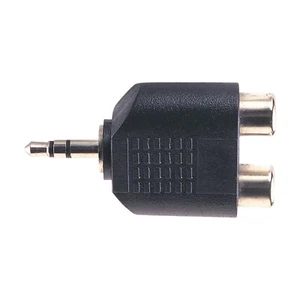 3.5 mm Stereo Plug to 2x RCA Phono Sockets Audio Visual Connector Coaxial Socket - Picture 1 of 1