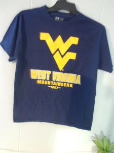 West Virginia Mountaineers 1867 Navy Men's Tshirt Size M 38 40 Short slv Russell - Picture 1 of 6