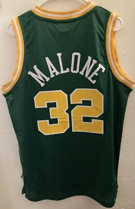 Karl Malone HWC Throwback Utah Jazz Vtg NBA Jersey Men M Adidas #32 Sewn Mailman - Picture 1 of 9
