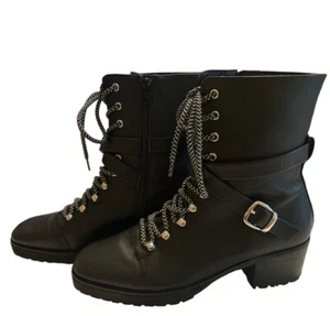 E8 by MIISTA Black leather Boots with heels - Size U.S 9.5 EU 40 UK 7 - Picture 1 of 7