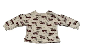 Baby Infant Quilted Pullover Shirt Sweater Tow Trucks Cotton Kidcore Crane Truck - Picture 1 of 5