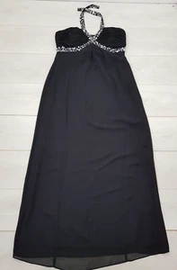 DEBUT Smart Evening Maxi Dress Size 14 Black Zip Lined Sleeveless Occasion - Picture 1 of 9