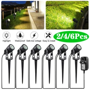 2/4/6Pcs Garden Spotlight COB LED Outdoor Spike Lights Path Yard Landscape Lamps - Picture 1 of 18