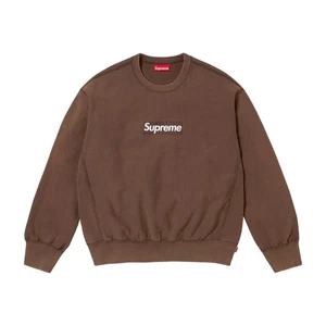Supreme Box Logo Crewneck Sweatshirt Jumper Brown Size XL FW22 Brand New - Picture 1 of 6