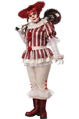 Sadistic Clown Womens Plus Size 3X Costume Ruffled Collar Halloween 8020 131 - Image 1 of 4