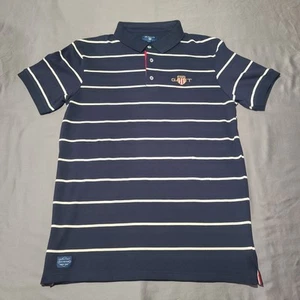 Gant Polo Shirt Mens Large Striped Classic Crest 1949 Casual Rugby Preppy - Picture 1 of 9
