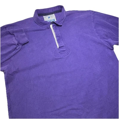 Camisa de Rugby Auténtica Lands End Años 90 De Colección Grande Púrpura Sólida Hecha en EE. UU. Manga Larga Foto 1 de 4