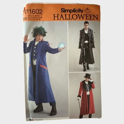 Simplicity Halloween Pattern R11602 Mens Costume Coat Size 44-52 UNCUT - Image 1 of 4