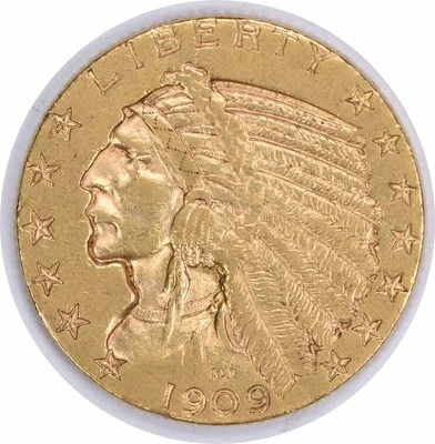 1909-D $5 Gold Indian EF Uncertified #846 - Image 1 of 2