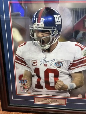 Signed Eli Manning 2008 Super Bowl Picture Framed - Image 1 of 4
