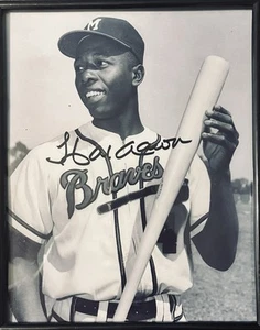 Hank Aaron 8x10 Autogramm s/w Foto mit Echtheitszertifikat () HOF Vintage sehr Sammlerstück!!�� - Bild 1 von 6