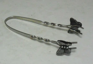Vintage Sterling Silver Butterfly Tongs / Sugar Cube Tongs - Picture 1 of 8