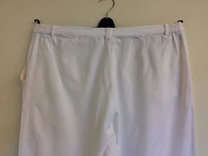 JOANNA HOPE White Cotton Straight Leg Cropped Trousers - Size 22 - Leg 26" - Picture 1 of 4