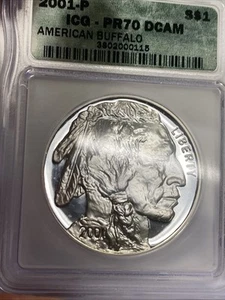 2001-P $1 American Buffalo Commemorative Proof ICG PR70DCAM Item 9333 - Picture 1 of 4