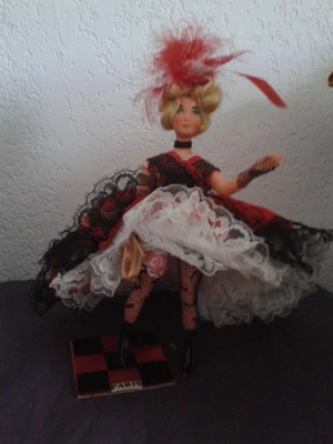Poupée, folklorique régionale ,PetitCollin,Danseuse French cancan, Paris, TBE - Photo 1/4