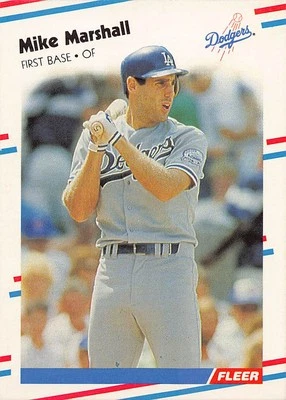 Mike Marshall 1988 Fleer 522 Los Angeles Dodgers BASEBALL Card - Image 1 of 2
