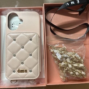 Emu Mirror Quilted iPhone 16 Case Smartphone Cover with Chain Accessory - Photo 1 sur 3