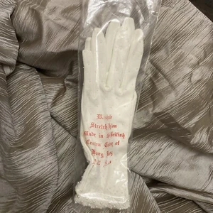 Vintage Perlen Handschuhe Style Rite Stretch Nylon Made in British Colony Hong Kong - Bild 1 von 8