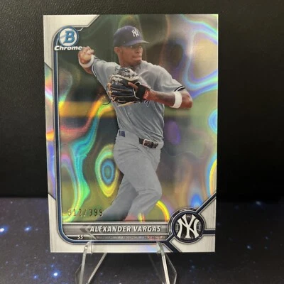 2022 Bowman #BCP-140 Alexander Vargas Chrome Prospects Lava #/399 Yankees - Image 1 of 3