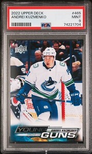 2022-23 UD SERIES 2 #465 ANDREI KUZMENKO YG YOUNG GUNS PSA 9 MINT