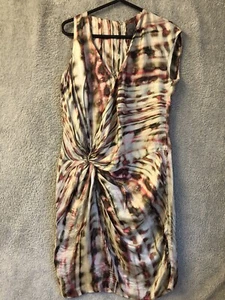 CALVIN KLEIN KLEID UK 10/12 KNIELANG ÄRMELLOS PARTY DESIGNER ROSA GRAU - Bild 1 von 10