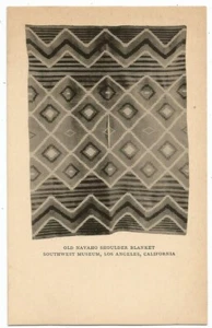 Postal antigua AZ Arizona, manta india navaho, museo del suroeste - Imagen 1 de 2