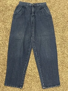 Vintage Jordache 80s Colorful Pinstripe Mom Jeans High Rise Size 11 Long A37 - Picture 1 of 7