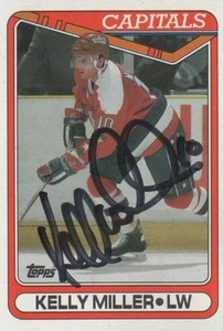 KELLY MILLER SIGNED 1990-91 TOPPS #81 - WASHINGTON CAPITALS - Picture 1 of 1