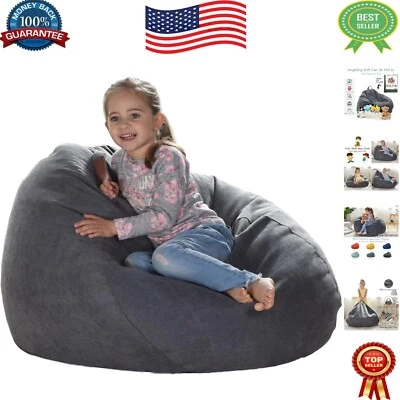 Funda para silla bolsa de frijoles redonda extra grande - Organiza fácilmente juguetes de peluche para niños Foto 1 de 4