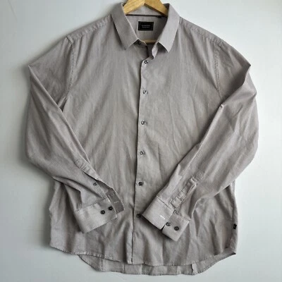 Camisa de vestir 7 Diamonds para hombre XL roja blanca a rayas melange elástica Foto 1 de 4