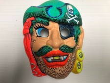 Vintage Ben Cooper Pirate Halloween Mask Stamped Free with Zest Soap