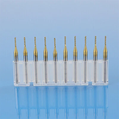 10pcs 3.175mm Titanium Coated PCB Carbide Milling Cutter CNC Router Bit 1.5mm
