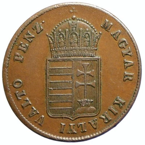 1848 HUNGARY War of Independence ANTIQUE Old Vintage 1 Krajczar Coin i104581 - Picture 1 of 3
