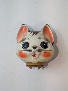 Nakayama Shokai Tin Cat Head Rotating Cat Made in Japan Showa Retro - Picture 1 of 4