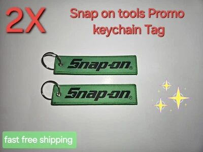 2Pack Snap On Tools PROMO Keychain Tag Lanyard Jet GREEN 5" X 1" W/KEYRING NEW!! - Image 1 of 4